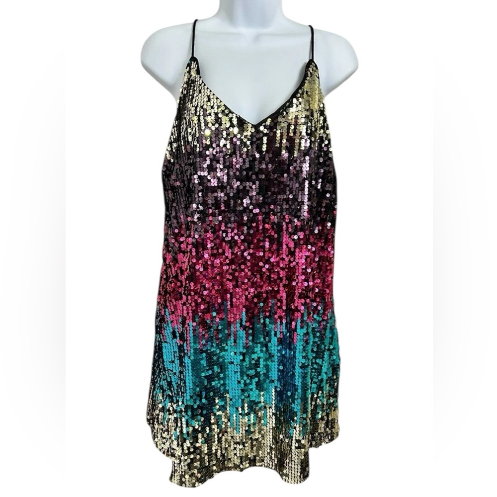 NWT Boutique Sequin Multicolor Dress, Size Large